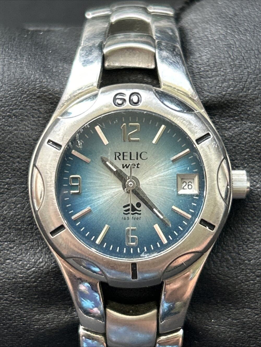 Relic Wet Blue Dial Silver Tone Women’s Quartz Watch